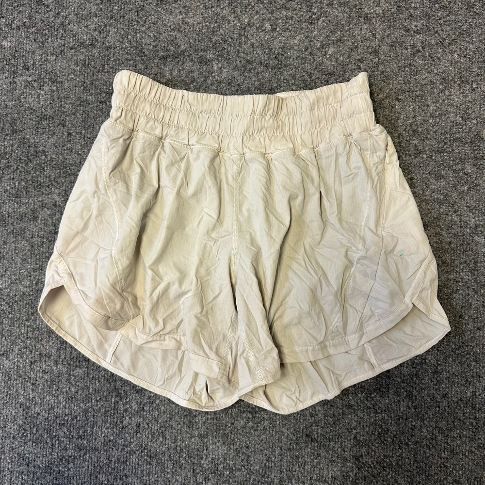 Lululemon Shorts Womens Size 4 Beige Track That High-Rise Lined Athletic Running